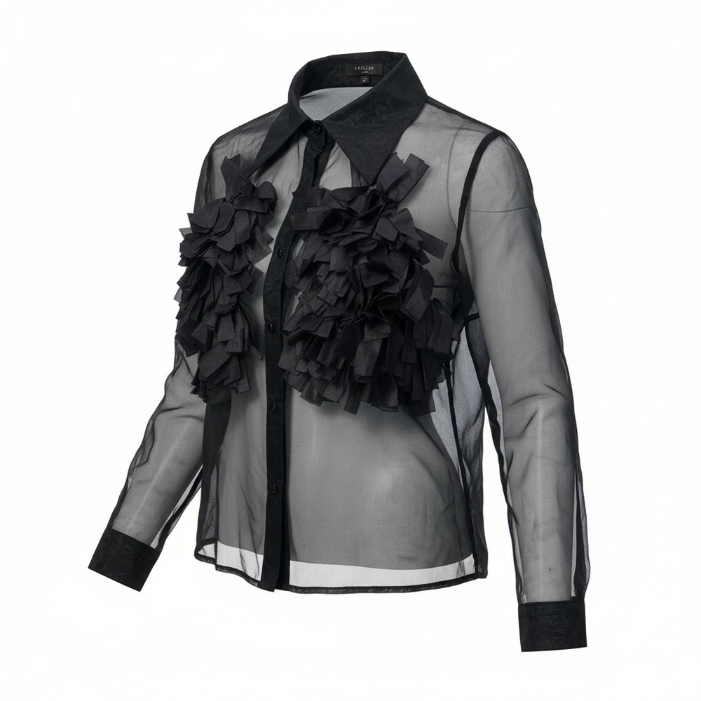 Beulah Sheer Fringe Blouse